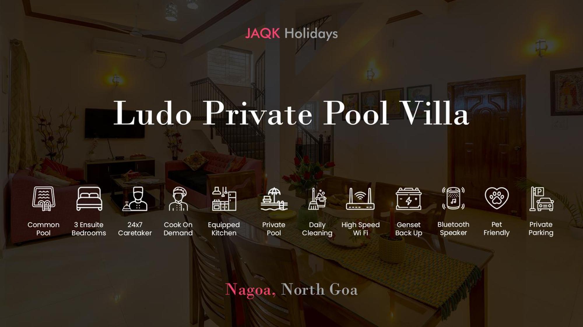 Ludo Private Pool Villa, Wifi-Caretaker-Parking, North Goa Baga Extérieur photo
